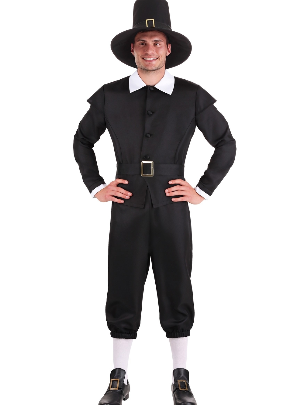 Black Pilgrim Kids Costume with White Collar